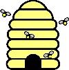 Honeybees live in colonies with wax & honey.